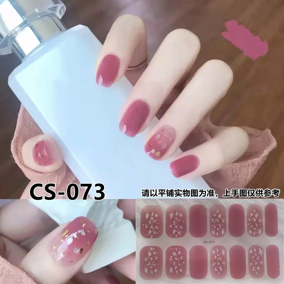 Semi Cured Gel Nail Stickers – Waterproof Self-Adhesive Decals