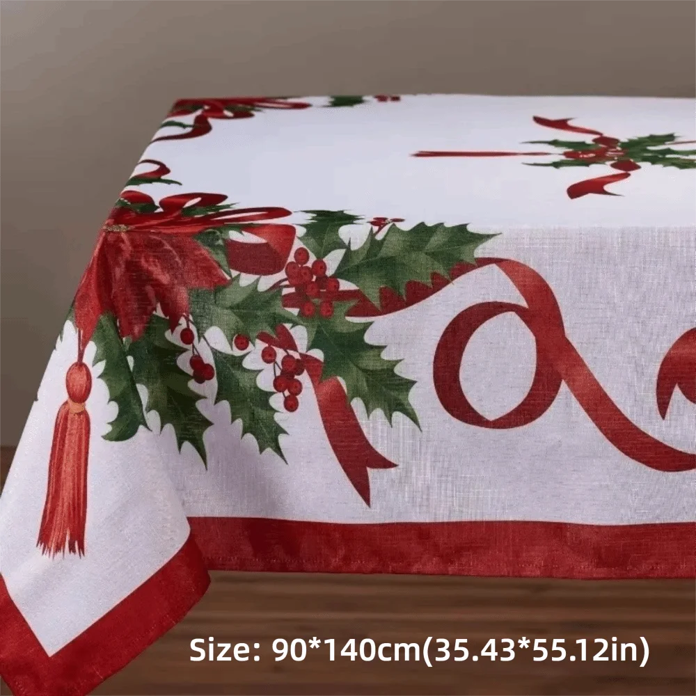 Christmas Rectangle Tablecloth – Festive Reusable Table Cover
