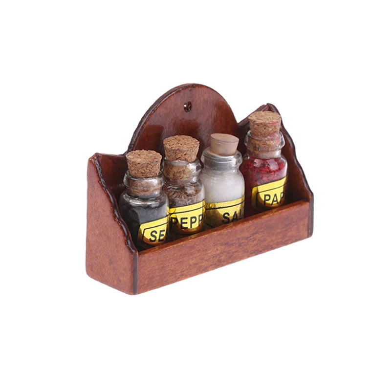 1:12 Dollhouse Mini Spice Rack Wall Shelf Kitchen Décor