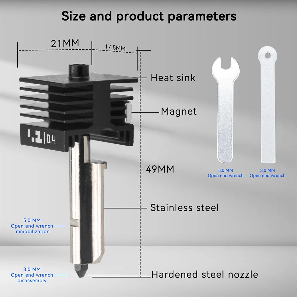 Bambu Lab P2S Hotend Kit – 0.2 0.4 0.6 0.8mm Nozzle