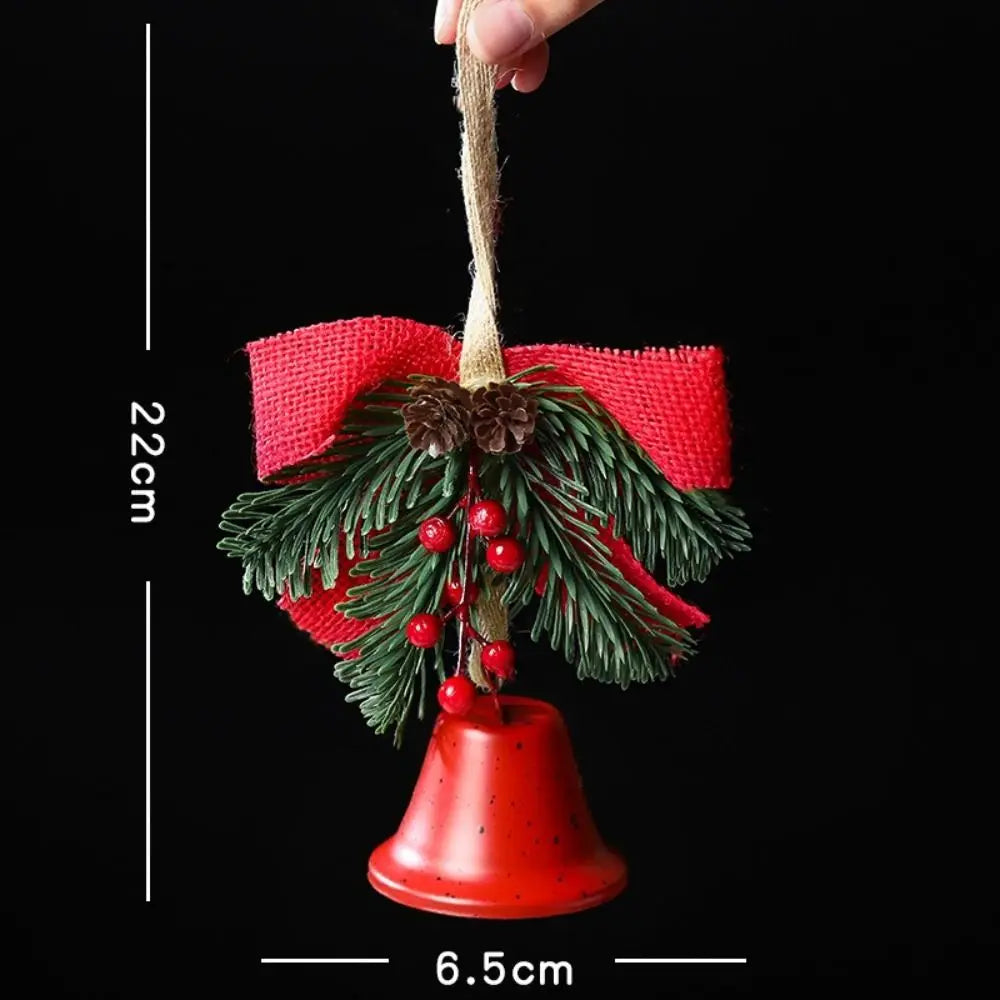 Metal Christmas Bell Pendant – Jingle Bowknot Holiday Decor