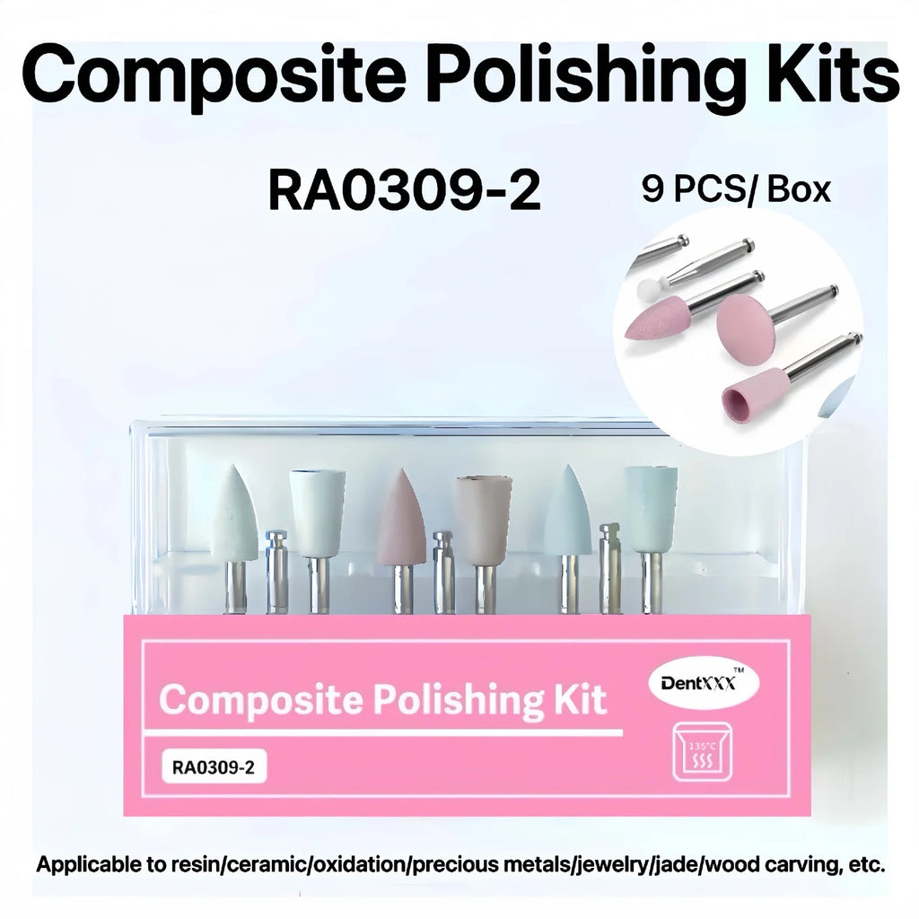 9-Pc Silicone Polishing Kit – 3-Step Grinding & Buffing Bits