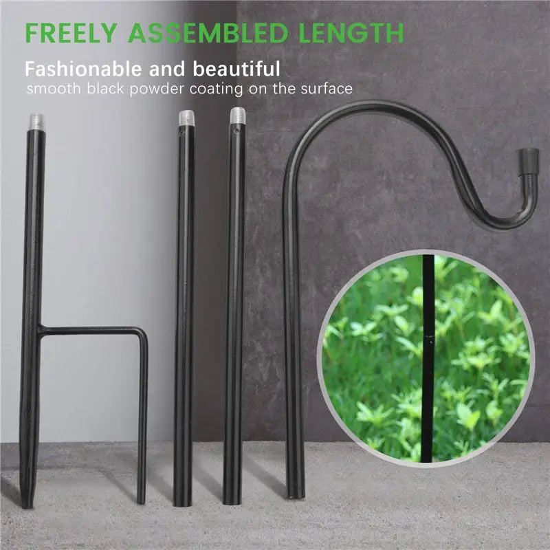 Rust-Resistant Shepherd Hook Garden Stake & Bird Feeder Pole