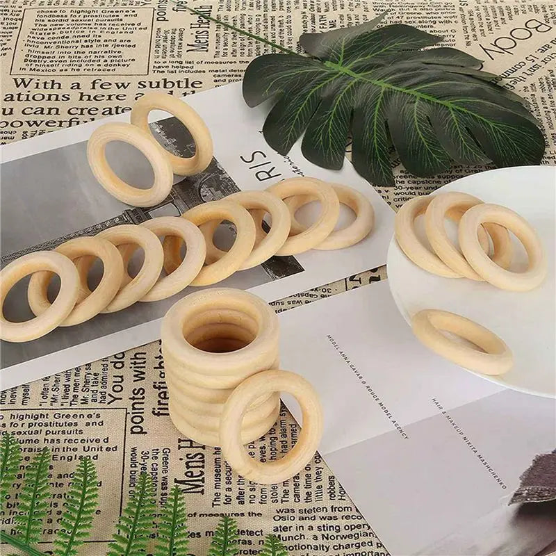 200PCS Natural Wood Rings 55mm – DIY Crafts & Jewelry Making