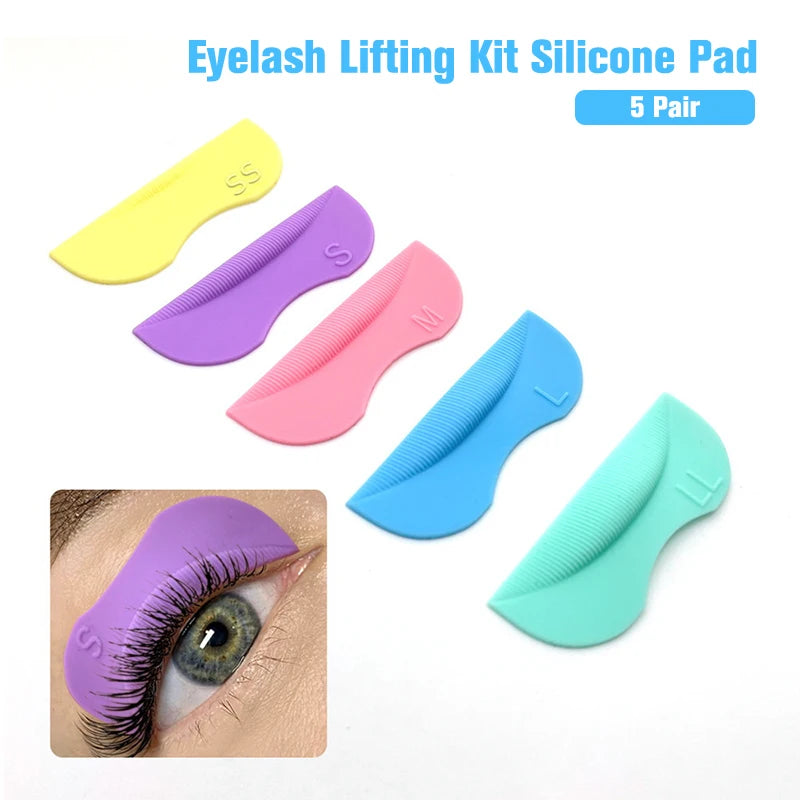5 Pairs Silicone Eyelash Lifting Pads – Reusable Lash Perm Kit