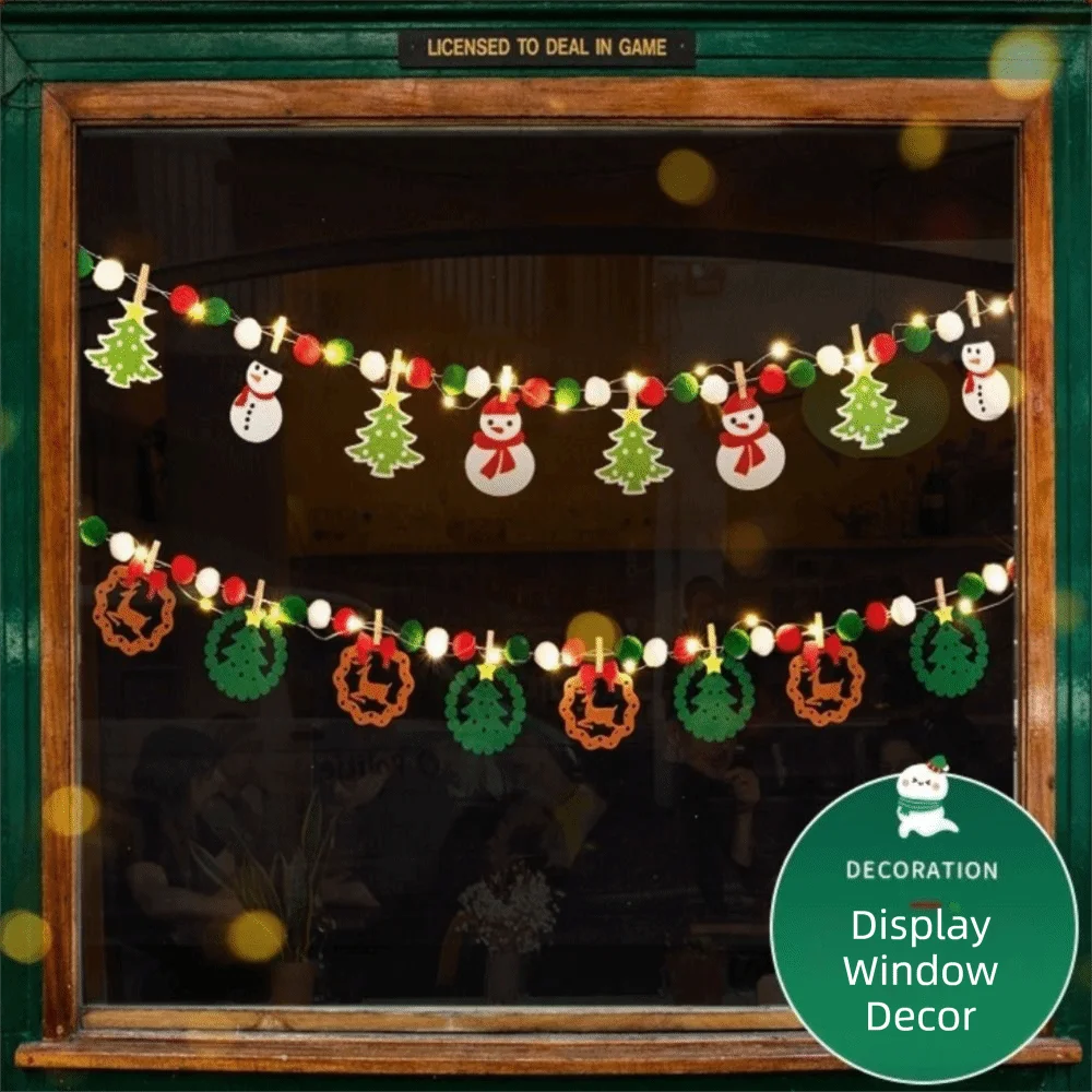DIY Felt Christmas Banner Set – Furry Balls & LED Lights