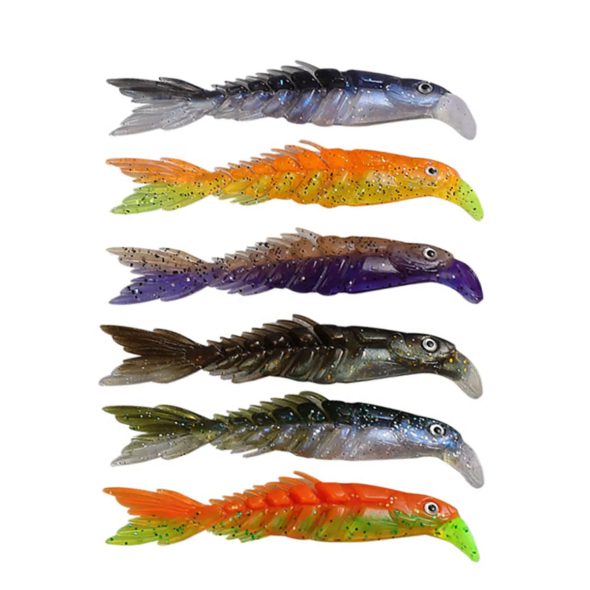 7-Pack 3D Eye Soft Plastic Fishing Lures Swimbaits Set