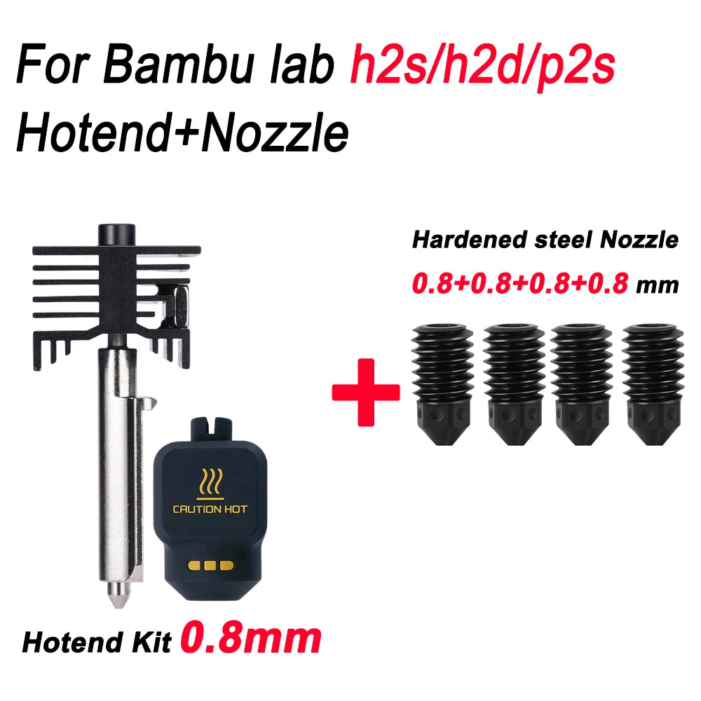Sprouture Lab Hotend Kit Bambu Lab P2S H2D – Hardened Steel Nozzle