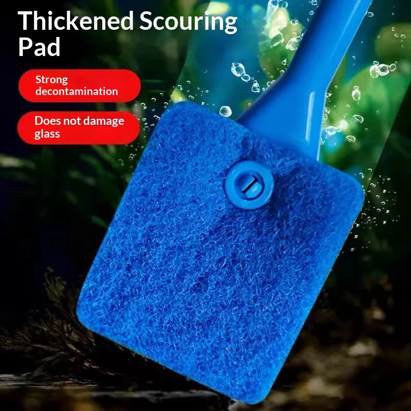 Long Handle Aquarium Algae Scraper Double-Sided Sponge Brush