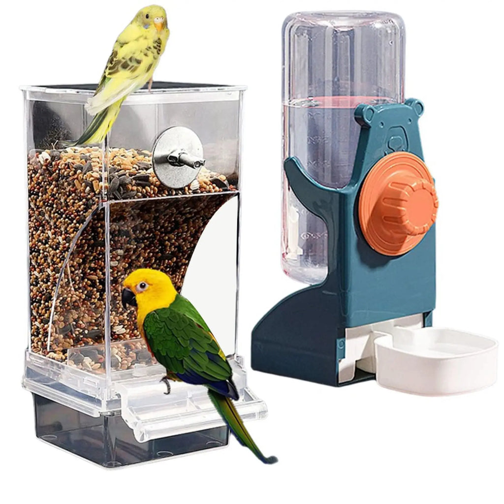 No Mess Bird Feeder & Water Dispenser Set – 4 Pack