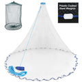 VIBE Fishing Cast Net 3–10ft Nylon Monofilament Bait Net with Sinkers