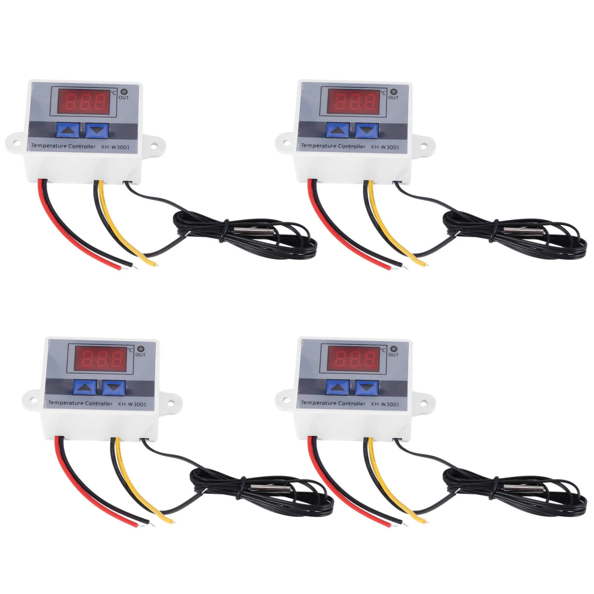 4-Pack 220V Digital LED Temperature Controller 10A Thermostat Switch