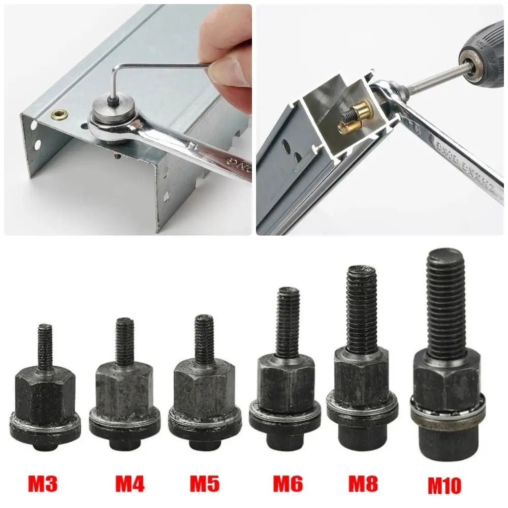 Rivet Nut Mandrel Tool M3–M10 Manual & Electric Drill Adapter