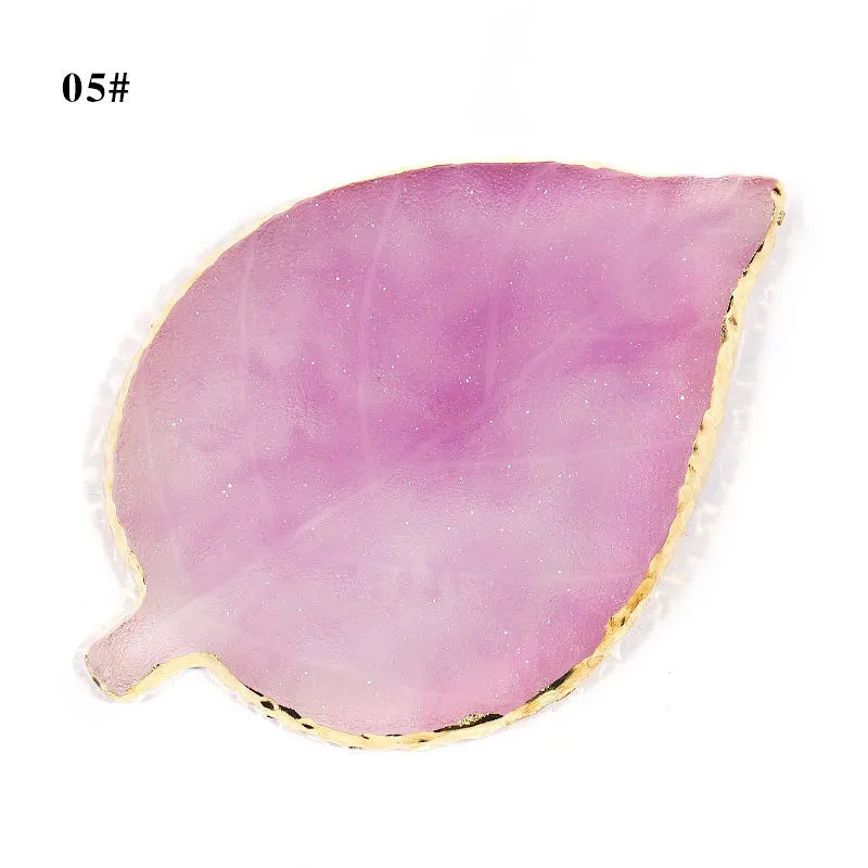 Resin Nail Art Mixing Palette Gold Edge Agate Style Multi Shape