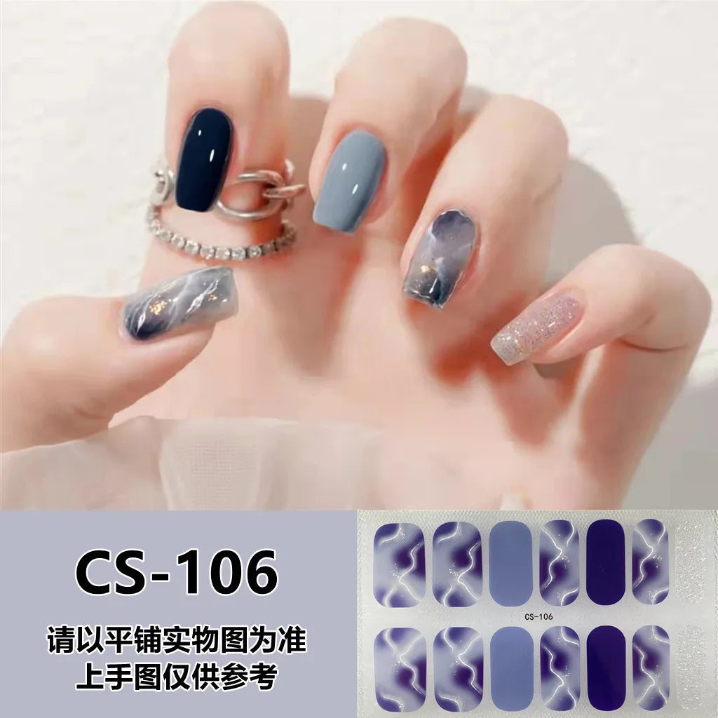 Semi Cured Gel Nail Stickers – Waterproof Self-Adhesive Decals