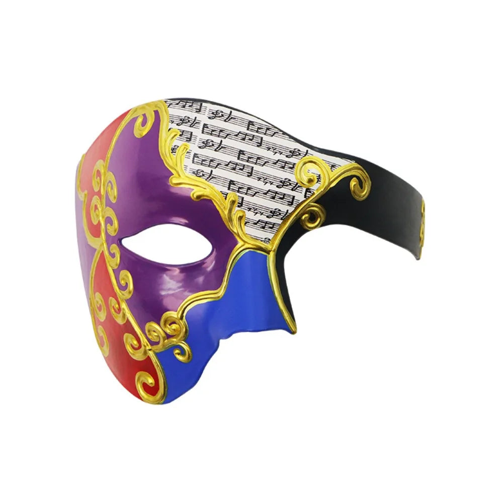 Venetian Half Face Masquerade Mask | Halloween Phantom Style