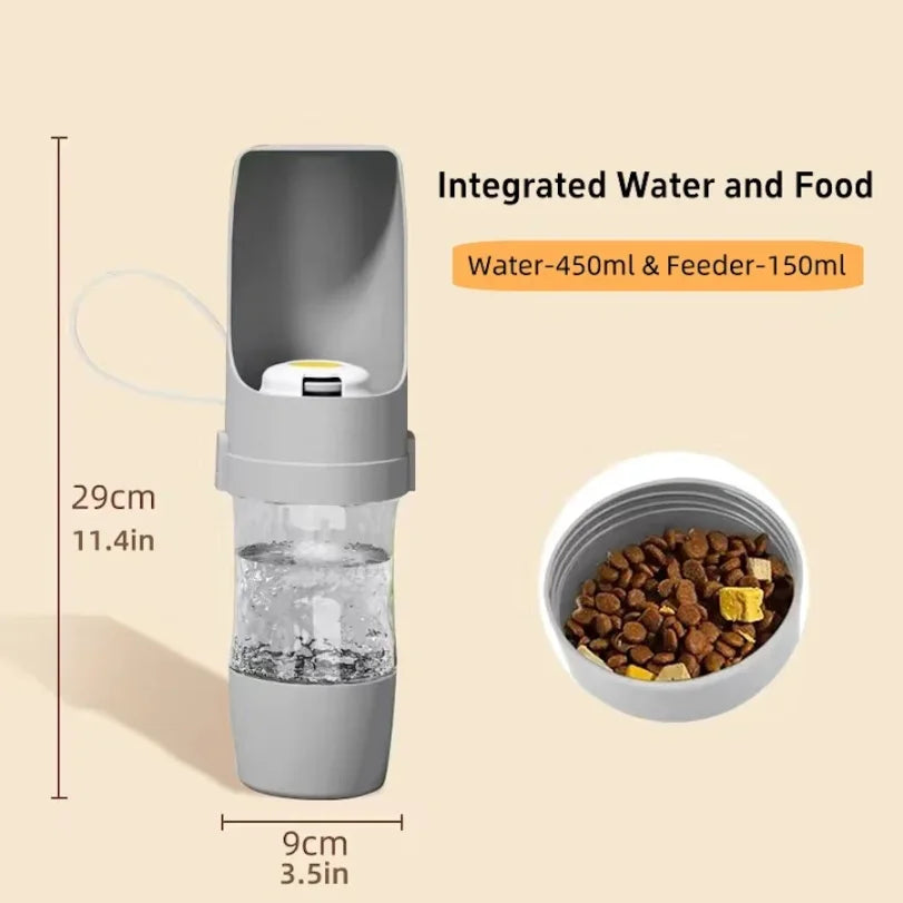 VIBE Portable Dog Cat Water Bottle & Food Container 500ml