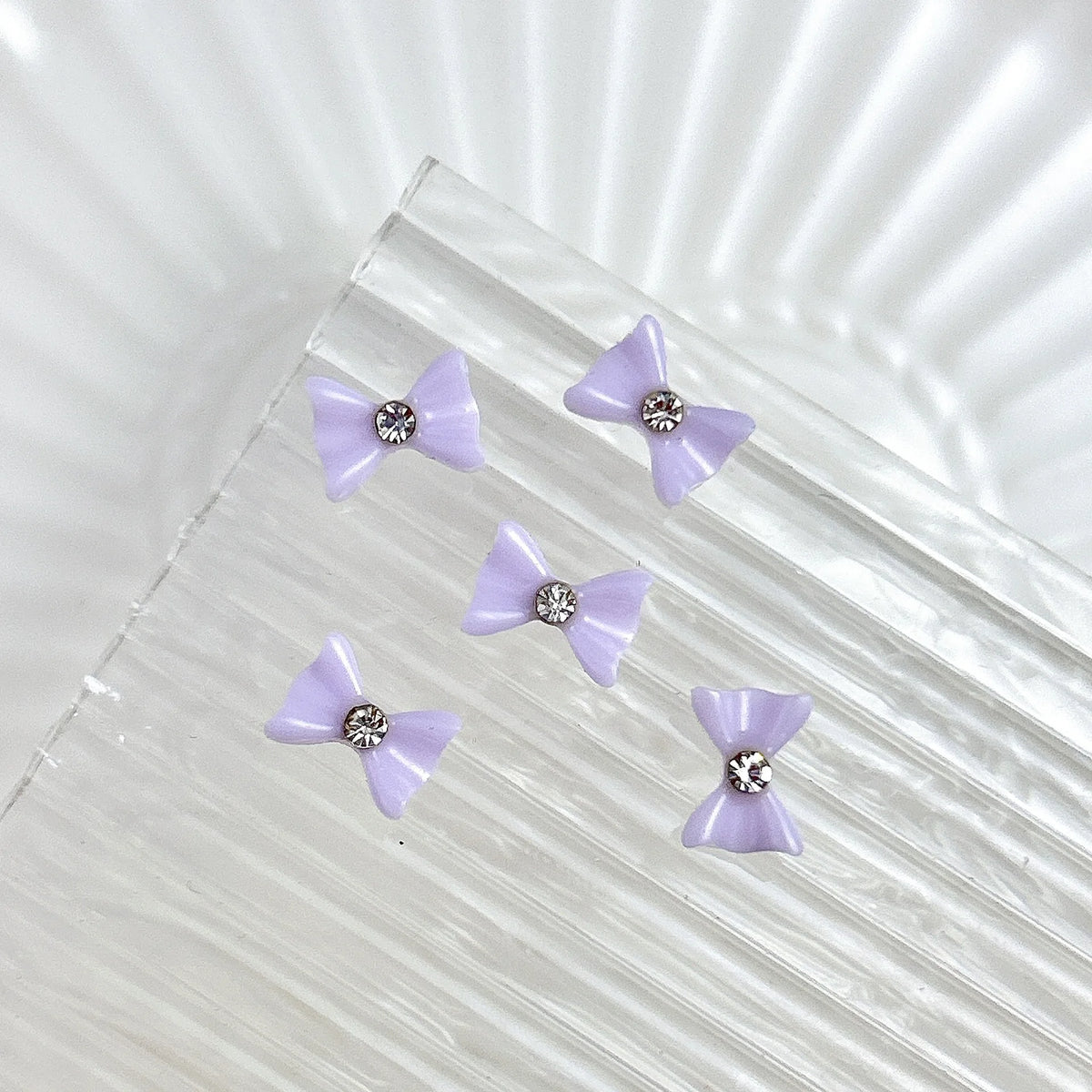 20pcs 3D Bowtie Nail Charms Pearl Bow Rhinestone Nail Art