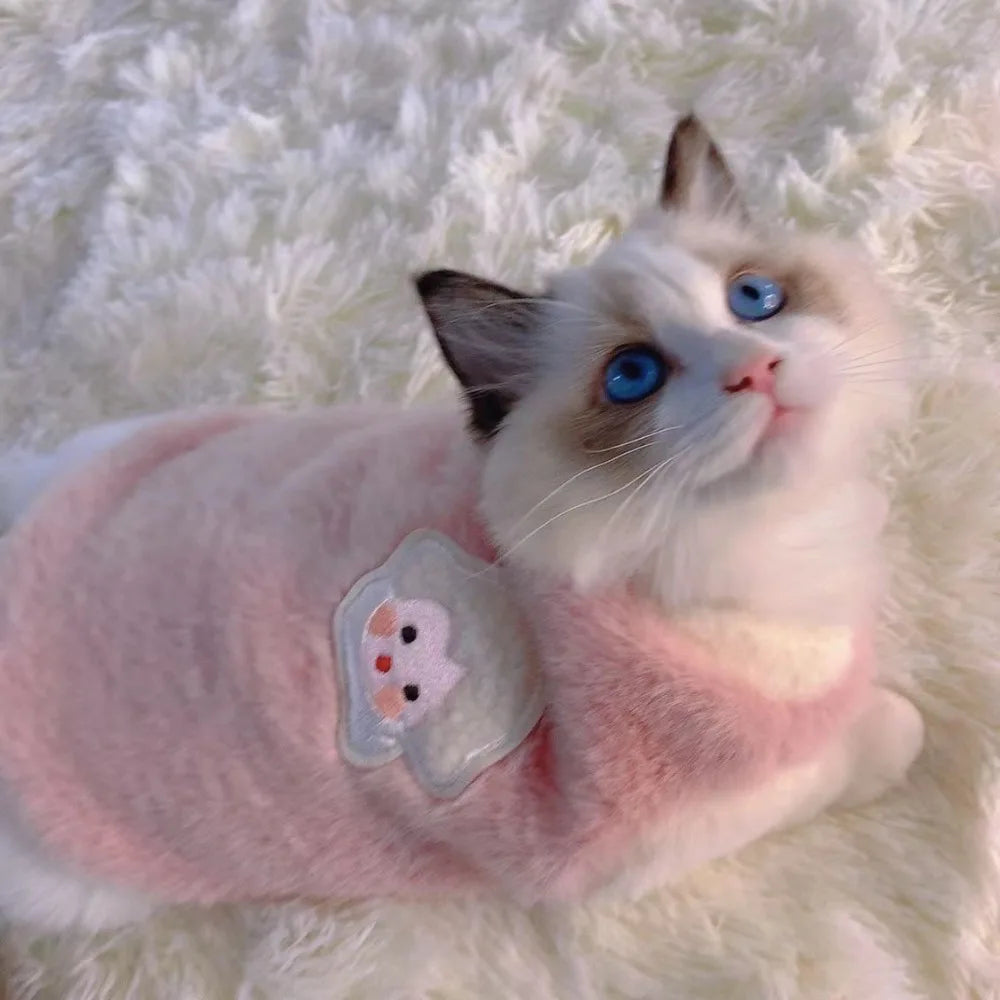 Knit Cat Sweater Vest – Soft Pullover Kitten Clothes S–XL