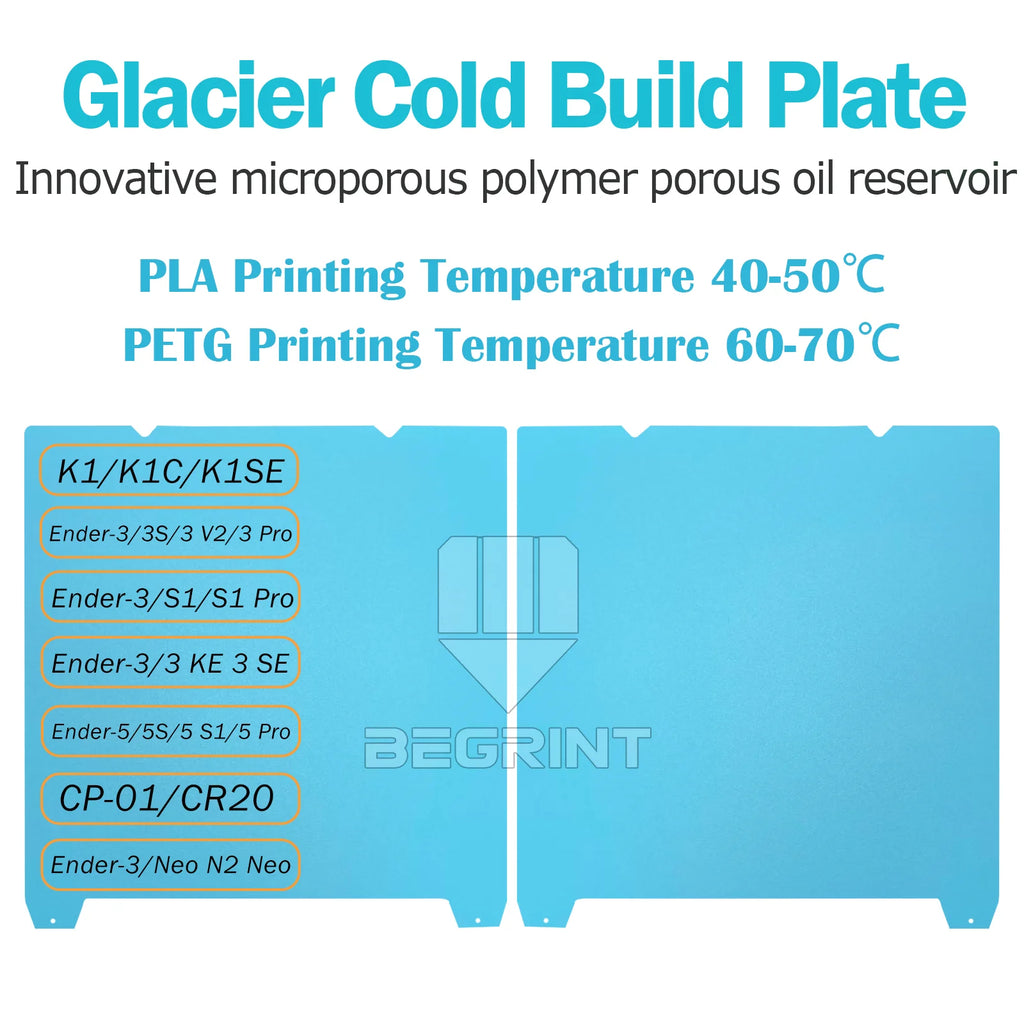 Glacier Cold Plate for Bambu Lab Anycubic Creality Elegoo Printers
