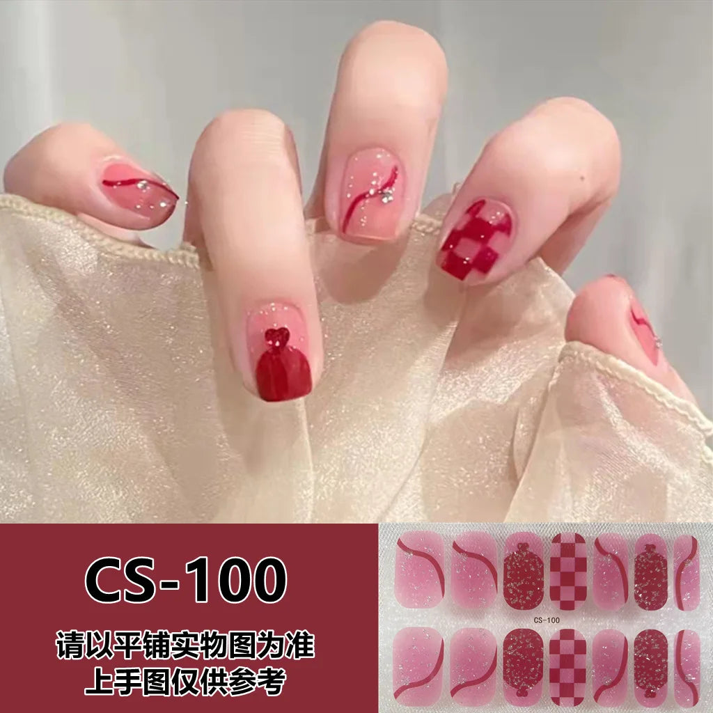 Semi Cured Gel Nail Stickers – Waterproof Self-Adhesive Decals