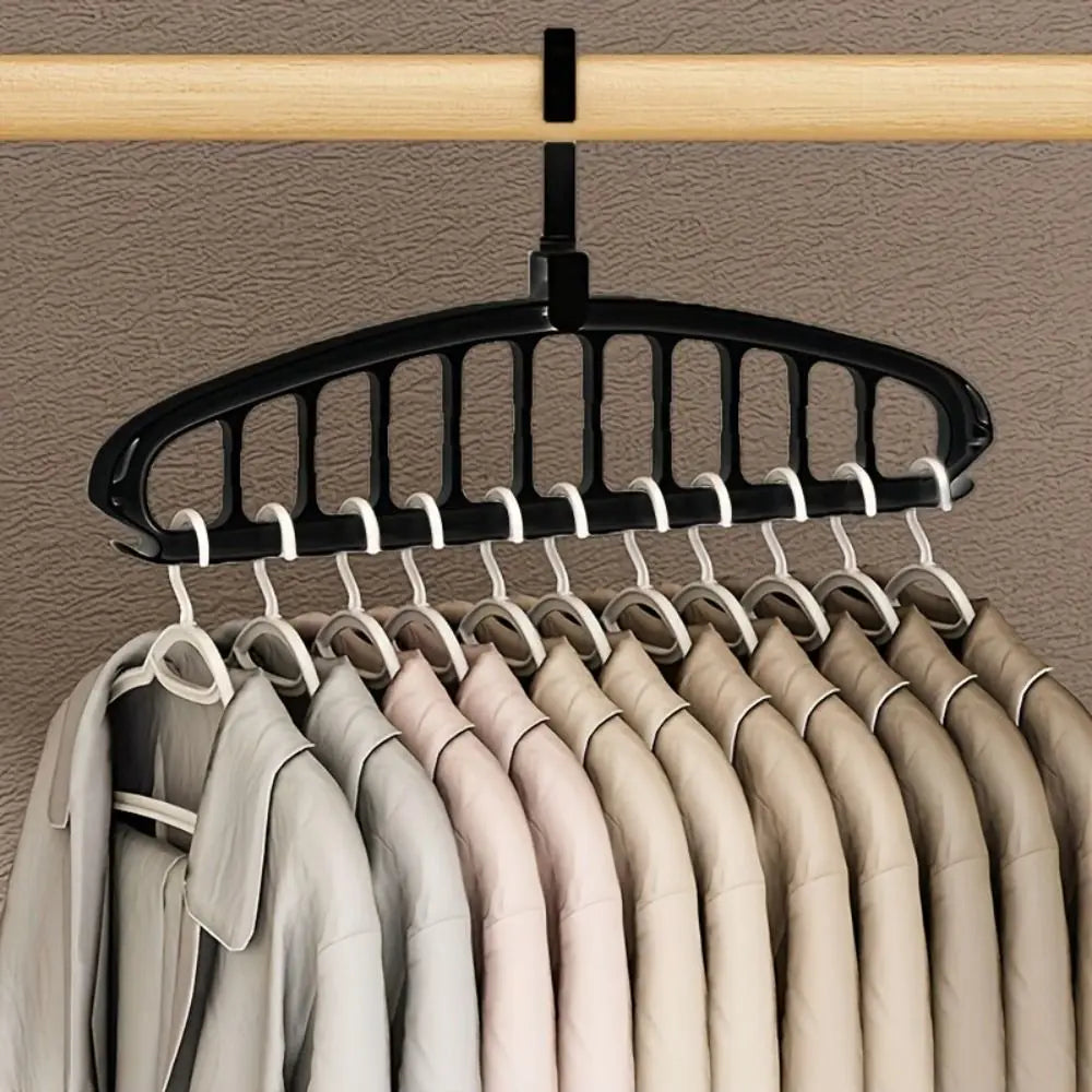 11-Slot Rotating Folding Clothes Hanger – Space Saving Closet Rack