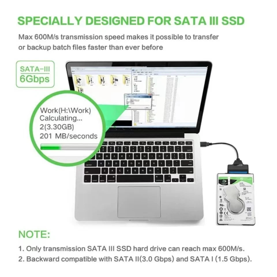 USB 3.0 to SATA Adapter Cable for 2.5" HDD & SSD