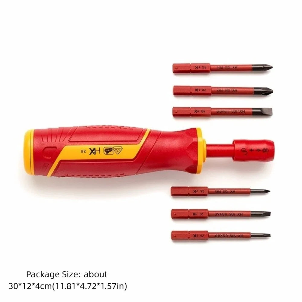6-in-1 VDE Insulated Screwdriver Set with Quick-Change Bits & Case