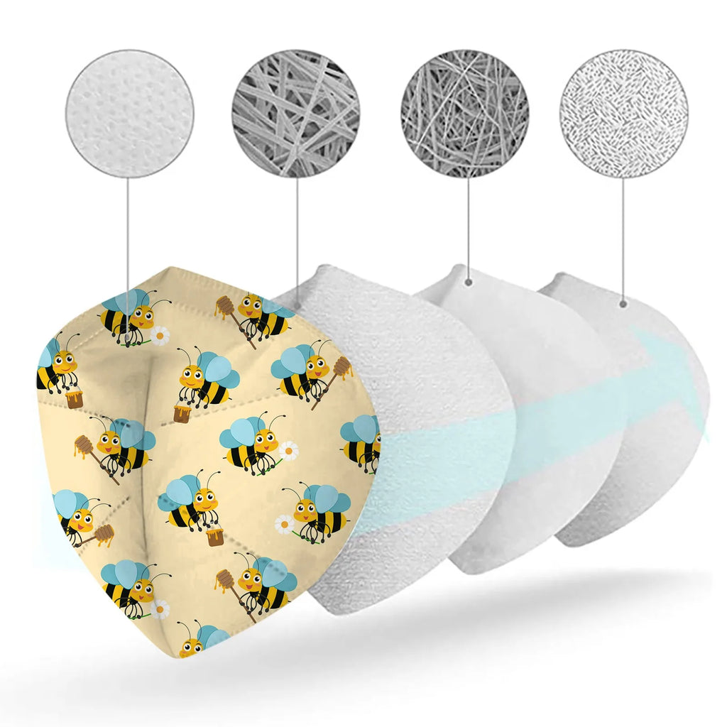 5-Pack Adult Cute Printed Disposable Face Masks – Breathable