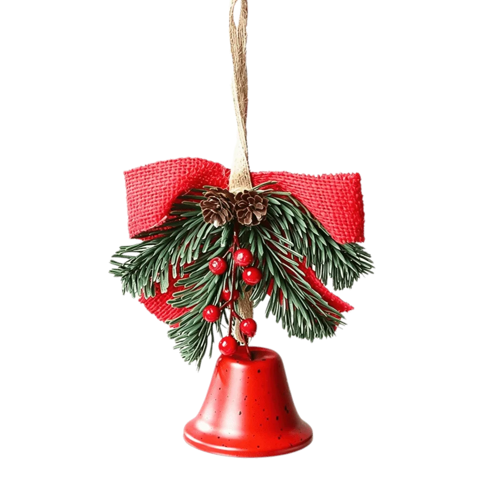 Metal Christmas Bell Pendant – Jingle Bowknot Holiday Decor