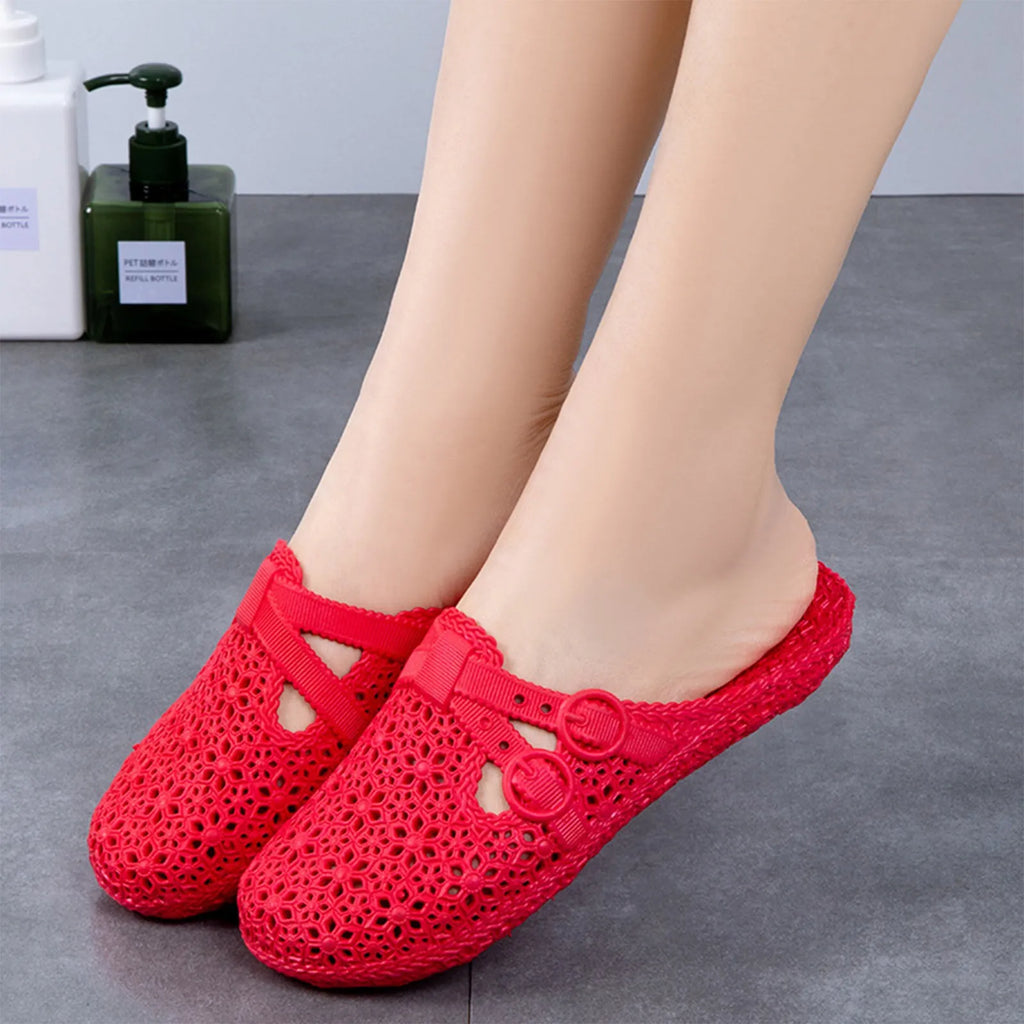 Women's Hollow Out Breathable Slip-On Slippers – Summer Style