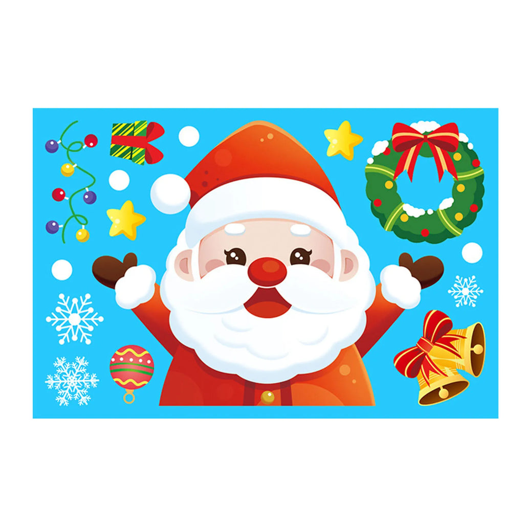 Christmas Santa Elk PVC Static Window Stickers – Removable