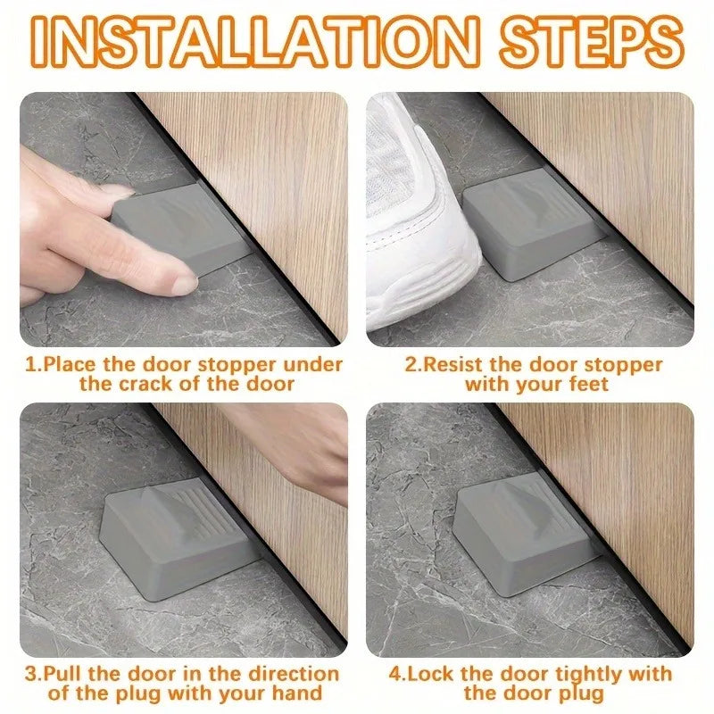 Heavy-Duty Stackable Floor Door Stoppers – Draft Blocker