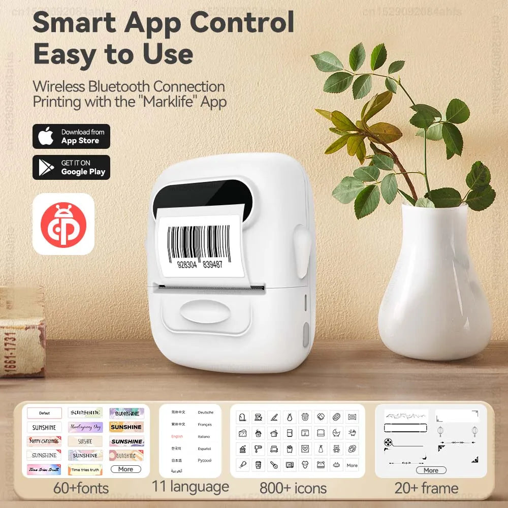 Labelwell P50 Mini Bluetooth Thermal Label Printer Inkless