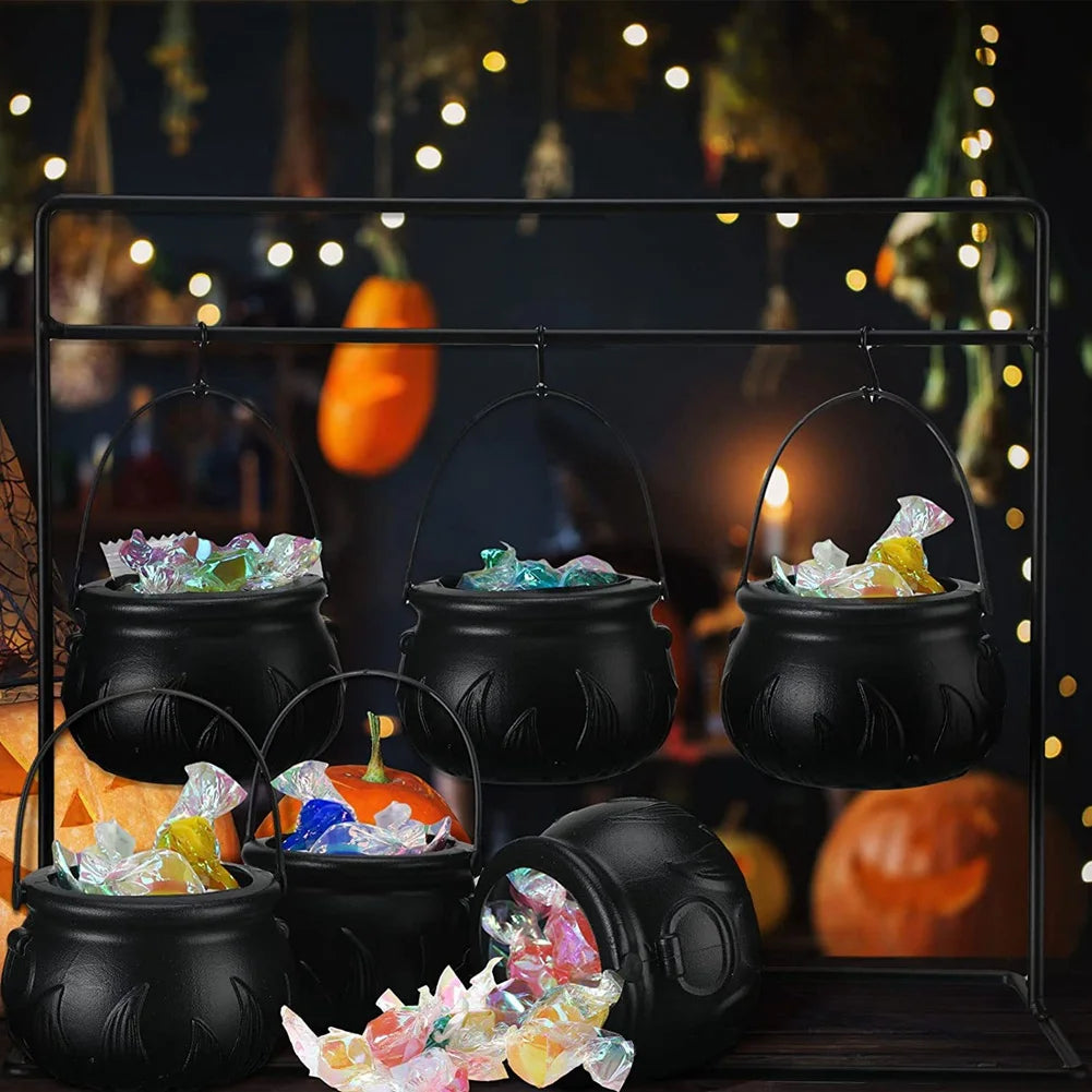 9-Pc Halloween Witch Cauldron Serving Bowl Set with Rack