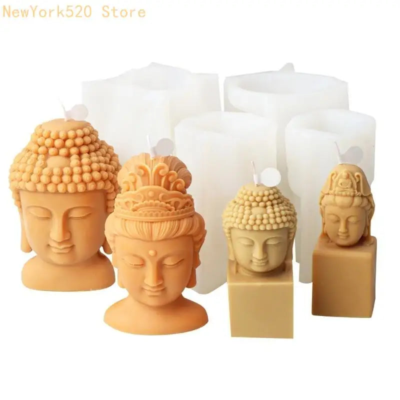 Silicone Buddha Head Mold – Resin & Gypsum DIY Casting