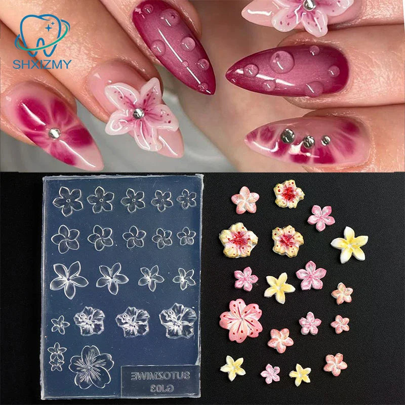 Frangipani Silicone Nail Art Mold – DIY Flower Manicure Template