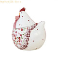 French Country Ceramic Canister with Hen Print | Farmhouse Decor