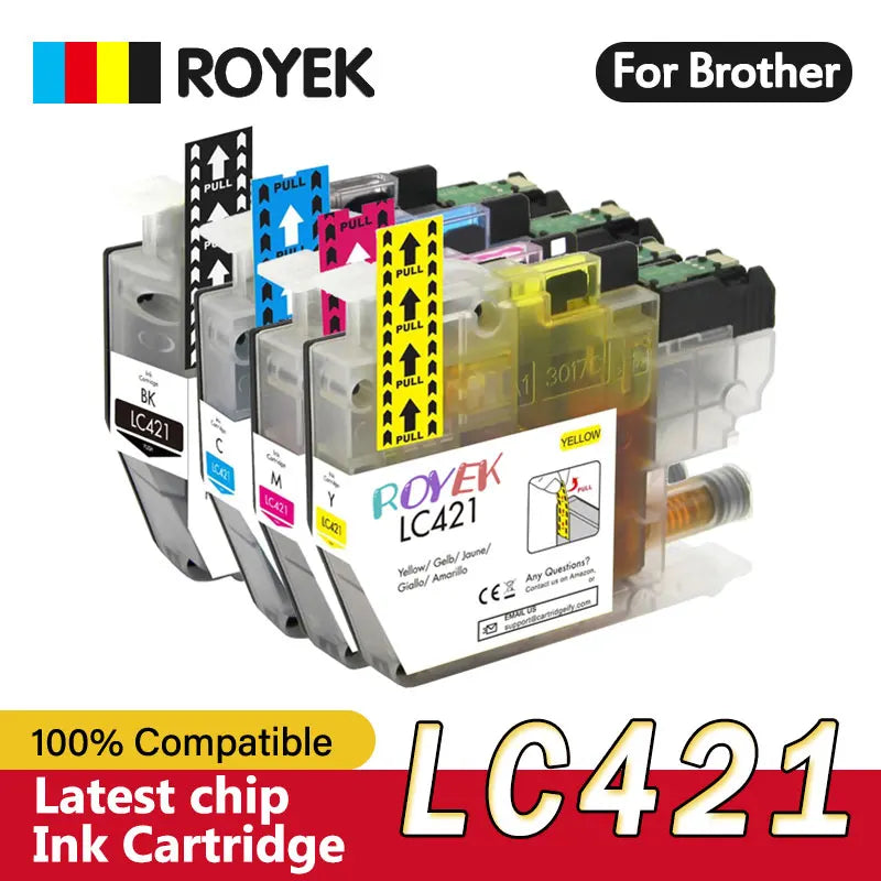 ROYEK LC421 XL Ink Cartridges for Brother DCP MFC Printers