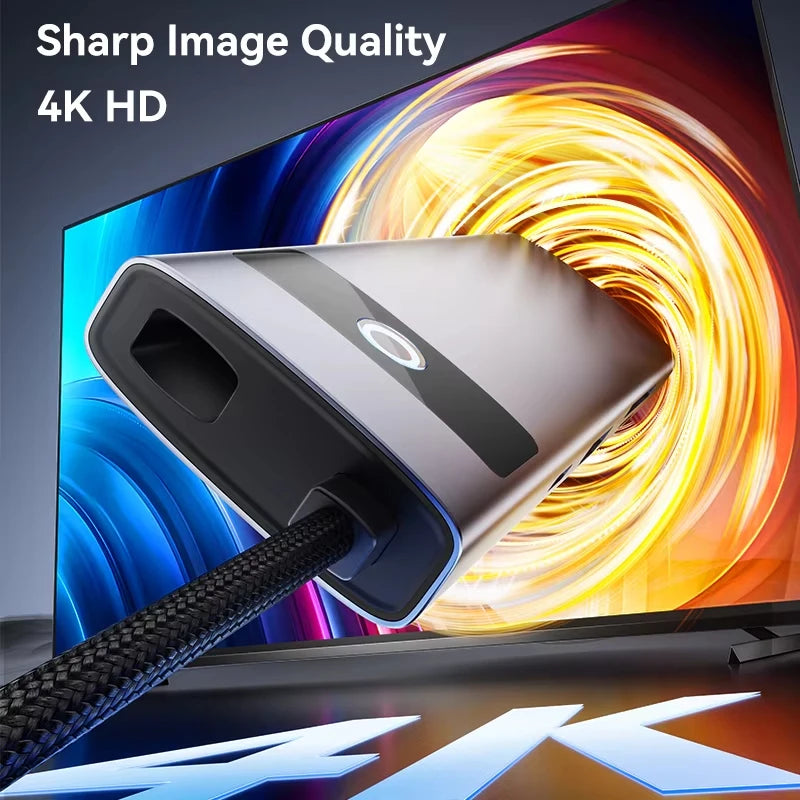 8-in-1 USB-C Hub – 4K HDMI, PD 100W, USB 3.0 & Ethernet
