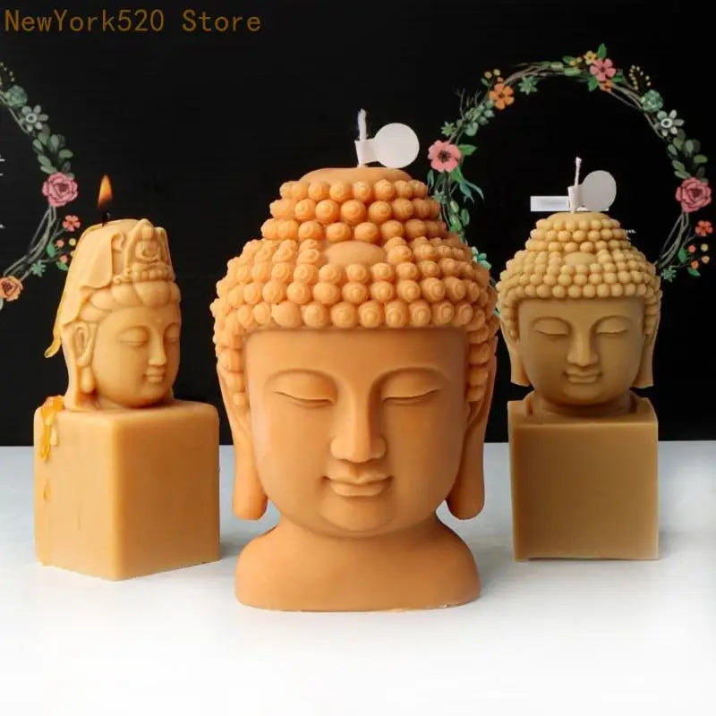 Silicone Buddha Head Mold – Resin & Gypsum DIY Casting