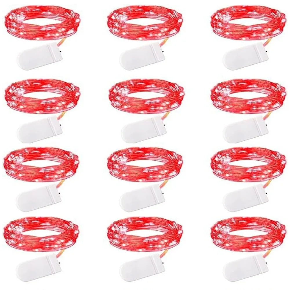 12-Pack 2M Copper Wire LED Fairy String Lights | Battery Operated