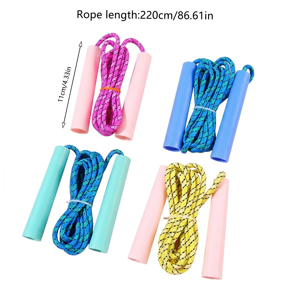 VIBE Adjustable Plastic Jump Rope – Non-Slip Handles for Kids
