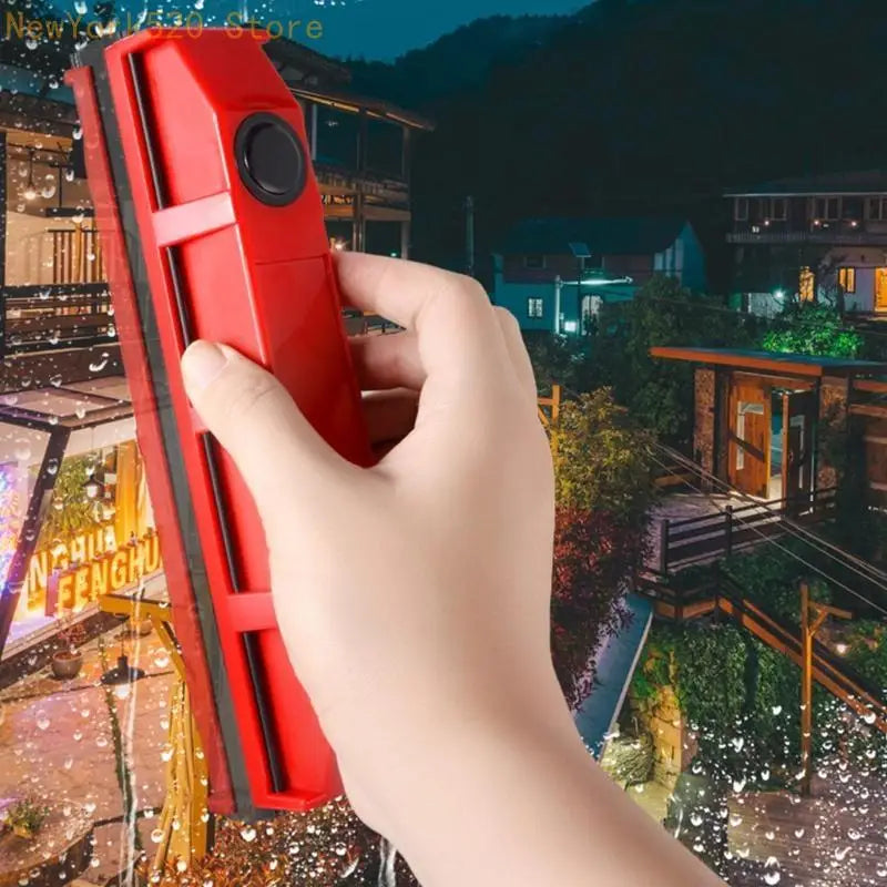 Double-Sided Magnetic Window Cleaner with Microfiber Pads