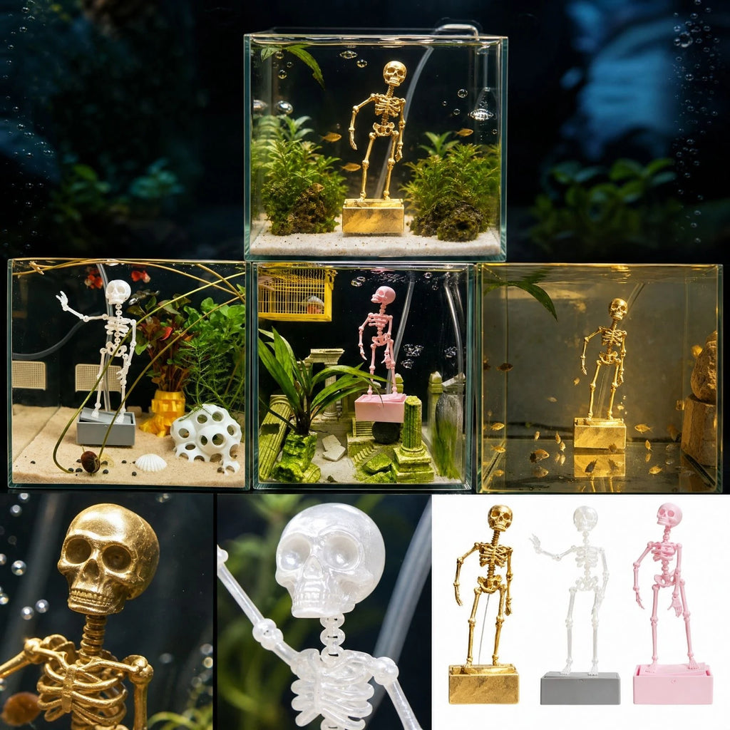 Dancing Skeleton Aquarium Bubbler – Gothic Fish Tank Ornament