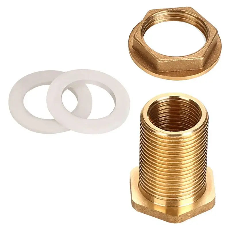 6-Set Solid Brass Bulkhead Fitting 1/2" Female x 3/4" Male
