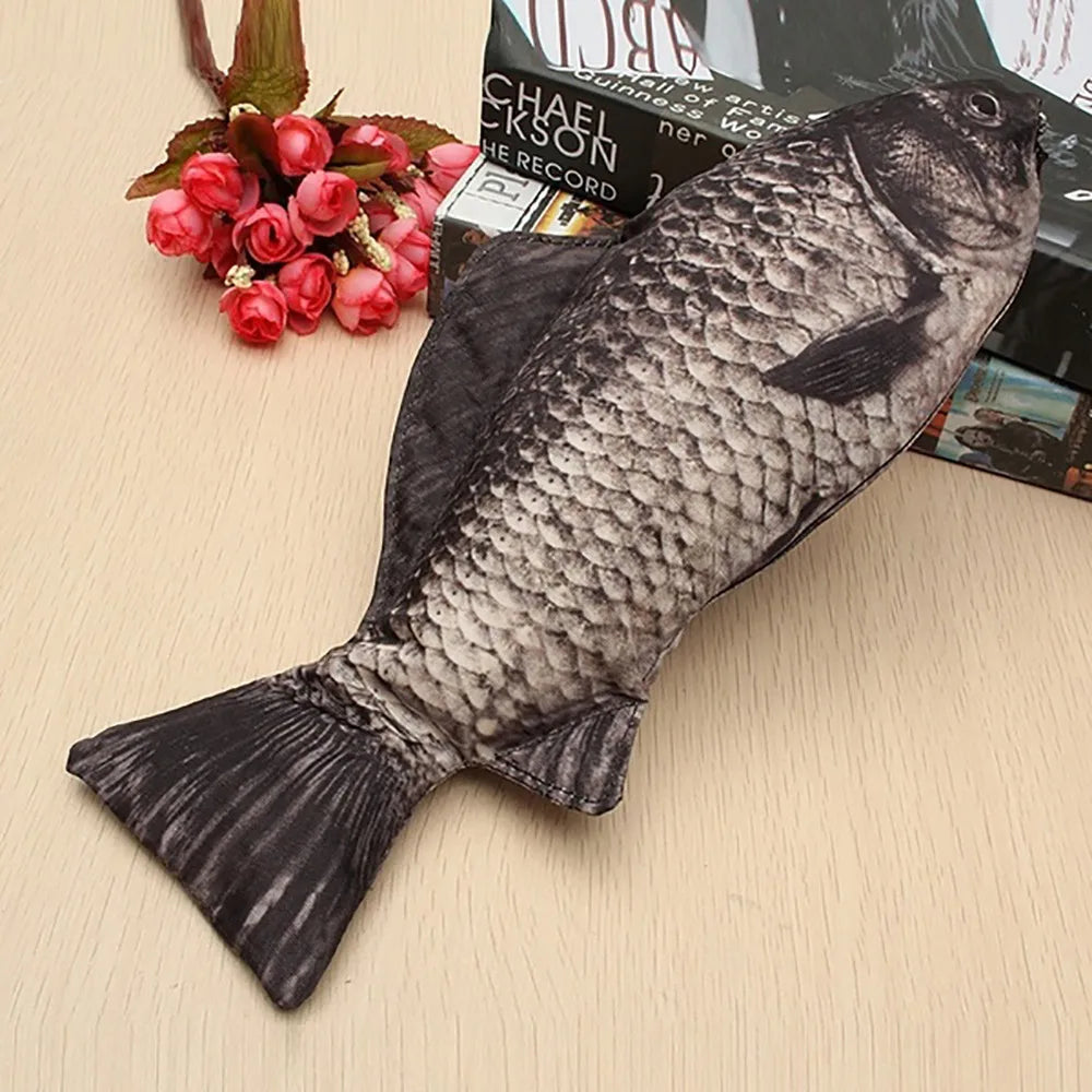 Realistic Fish Shape Pencil Case & Novelty Makeup Pouch | Carp Bag