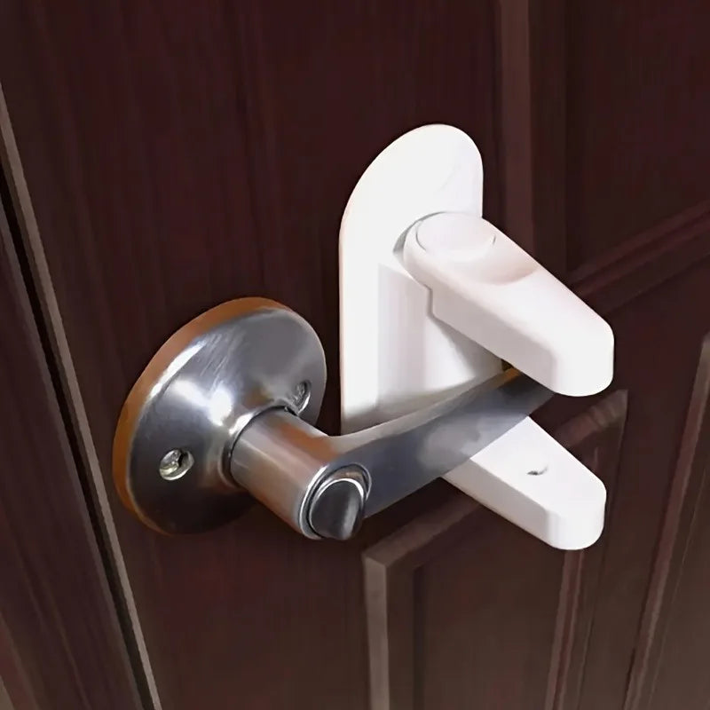 Door Lever Lock – No Tools, 2-Button Push & 90° Swivel Handle