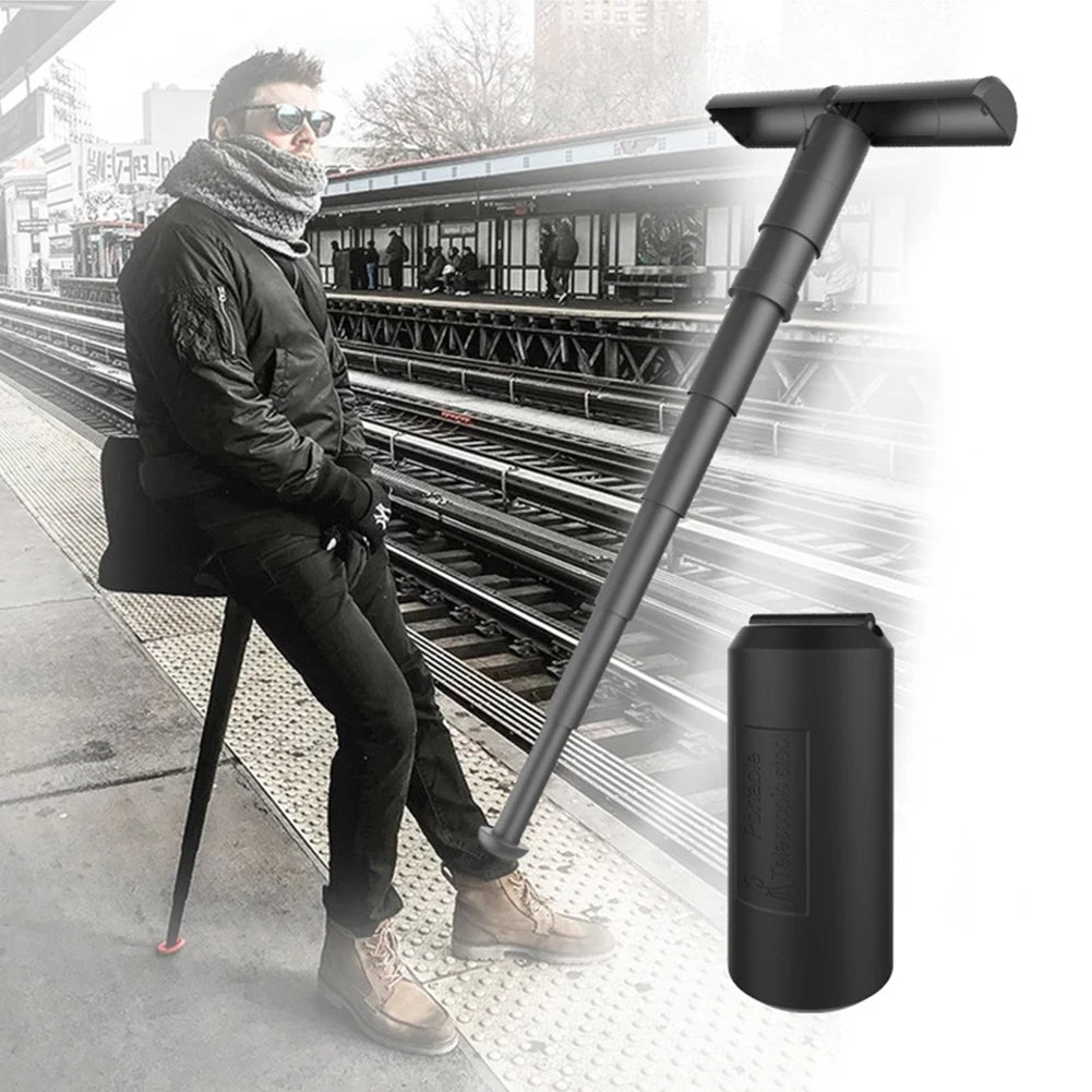 VIBE Retractable Folding Stool – 6-Stage Adjustable Height