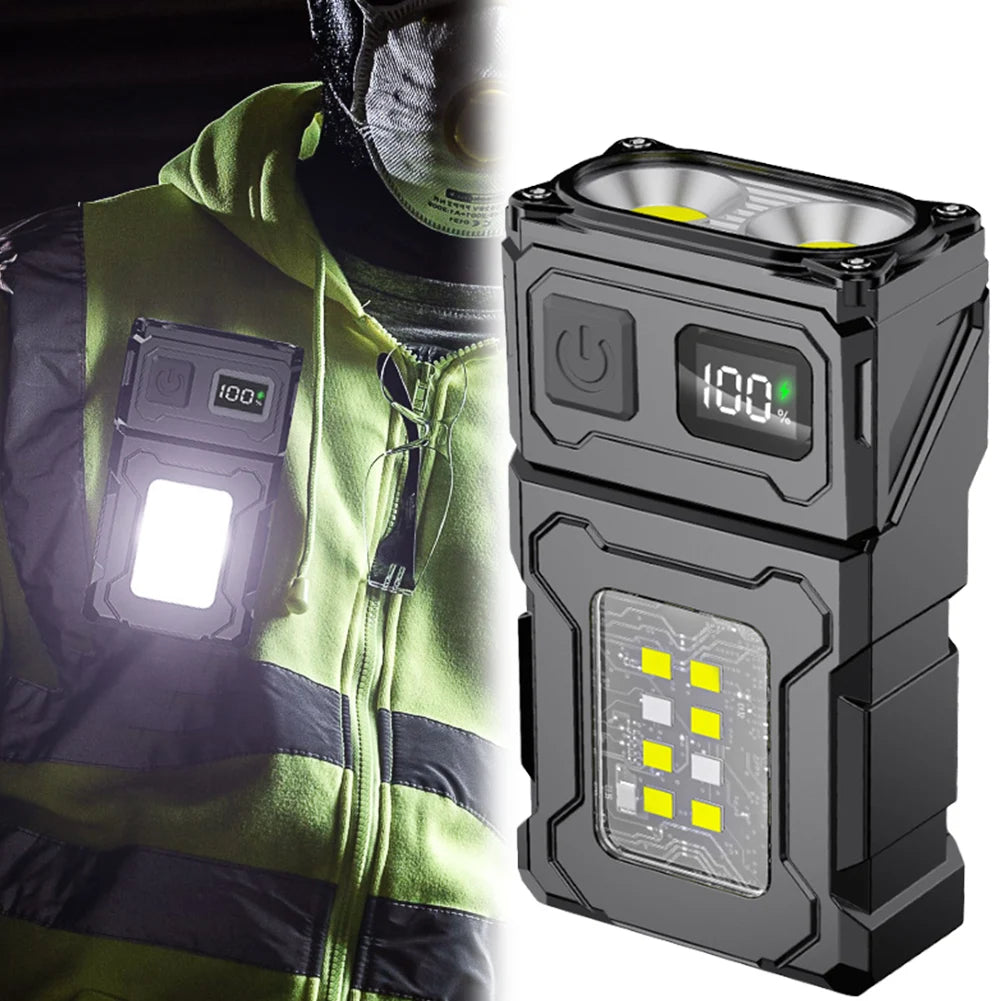 ALLOET 500LM COB+SMD Rechargeable Mini Keychain Flashlight
